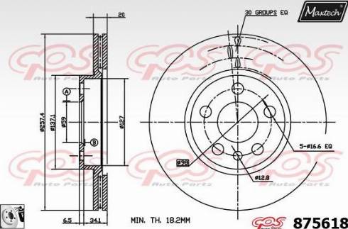 Maxtech 875618.0080 - Гальмівний диск avtolavka.club