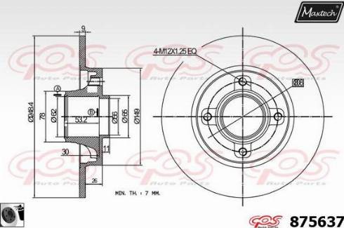 Maxtech 875637.0065 - Гальмівний диск avtolavka.club