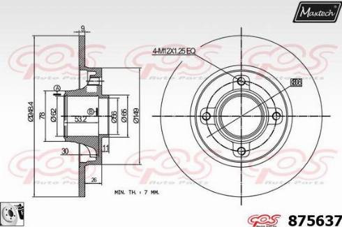 Maxtech 875637.0085 - Гальмівний диск avtolavka.club