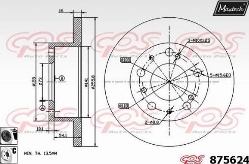 Maxtech 875624.6060 - Гальмівний диск avtolavka.club