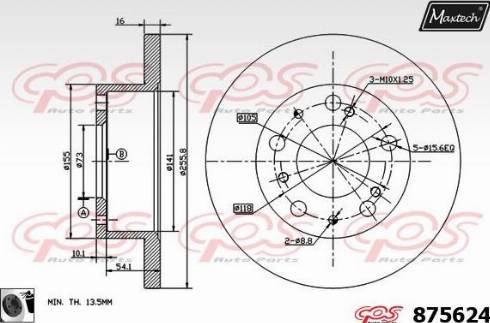 Maxtech 875624.0060 - Гальмівний диск avtolavka.club