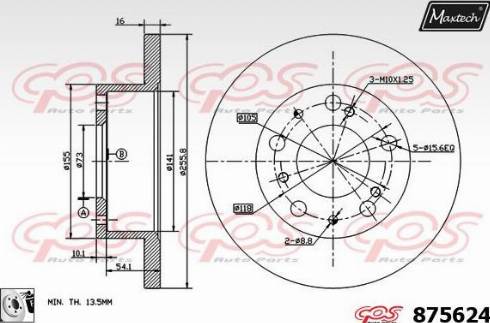 Maxtech 875624.0080 - Гальмівний диск avtolavka.club