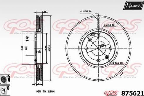 Maxtech 875621.6060 - Гальмівний диск avtolavka.club