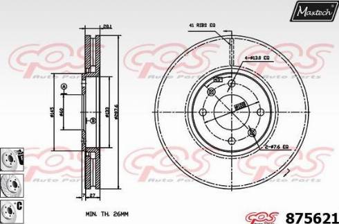 Maxtech 875621.6880 - Гальмівний диск avtolavka.club