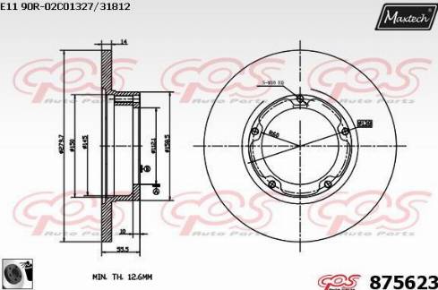 Maxtech 875623.0060 - Гальмівний диск avtolavka.club