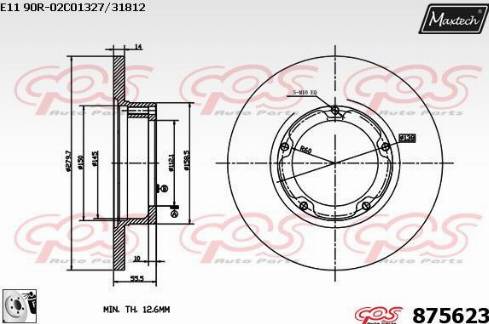 Maxtech 875623.0080 - Гальмівний диск avtolavka.club