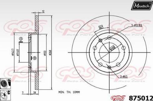 Maxtech 875012.6060 - Гальмівний диск avtolavka.club