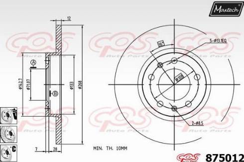 Maxtech 875012.6880 - Гальмівний диск avtolavka.club