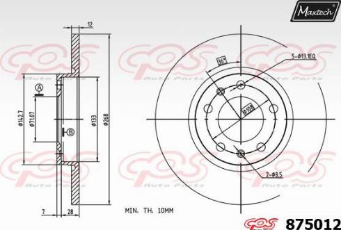 Maxtech 875012.0000 - Гальмівний диск avtolavka.club