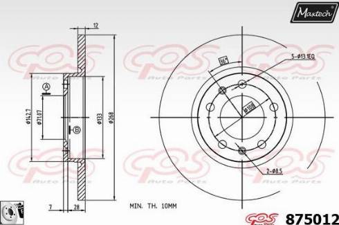 Maxtech 875012.0080 - Гальмівний диск avtolavka.club