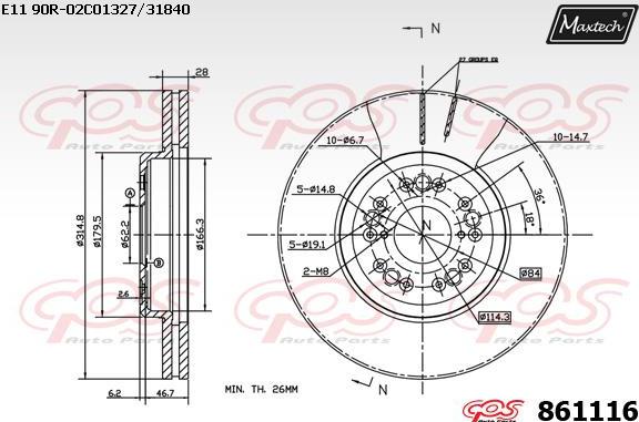 Maxtech 875012 - Гальмівний диск avtolavka.club