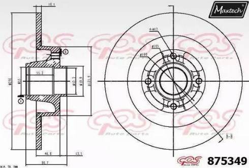 Maxtech 875349.6065 - Гальмівний диск avtolavka.club