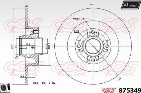 Maxtech 875349.0065 - Гальмівний диск avtolavka.club