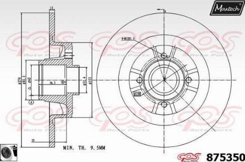 Maxtech 875350.0065 - Гальмівний диск avtolavka.club