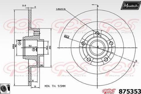 Maxtech 875353.0065 - Гальмівний диск avtolavka.club