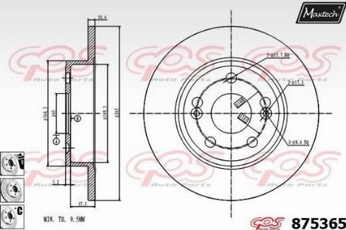 Maxtech 875365.6880 - Гальмівний диск avtolavka.club