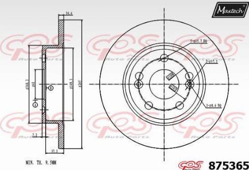 Maxtech 875365.0000 - Гальмівний диск avtolavka.club