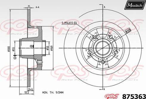 Maxtech 875363.0005 - Гальмівний диск avtolavka.club