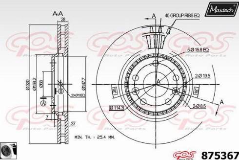 Maxtech 875367.0060 - Гальмівний диск avtolavka.club