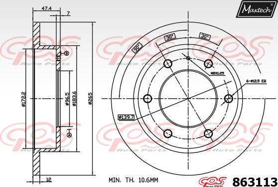 Maxtech 875304 - Гальмівний диск avtolavka.club