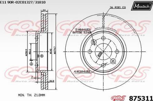 Maxtech 875311.0000 - Гальмівний диск avtolavka.club