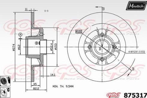 Maxtech 875317.6061 - Гальмівний диск avtolavka.club