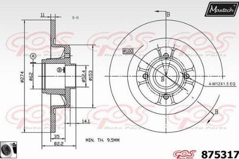 Maxtech 875317.0061 - Гальмівний диск avtolavka.club