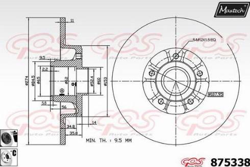 Maxtech 875338.6065 - Гальмівний диск avtolavka.club