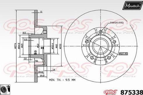 Maxtech 875338.0065 - Гальмівний диск avtolavka.club