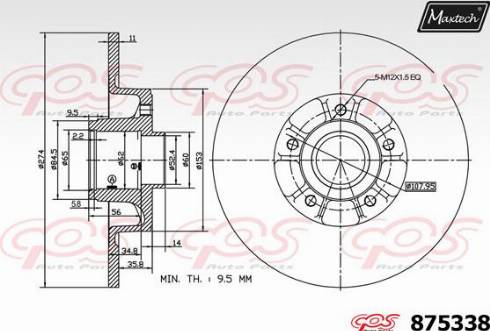 Maxtech 875338.0005 - Гальмівний диск avtolavka.club