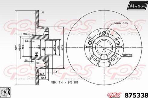 Maxtech 875338.0085 - Гальмівний диск avtolavka.club