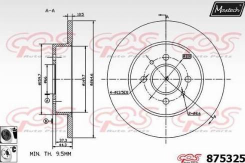 Maxtech 875325.6060 - Гальмівний диск avtolavka.club