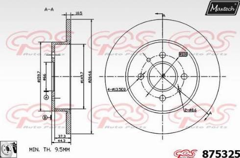 Maxtech 875325.0080 - Гальмівний диск avtolavka.club