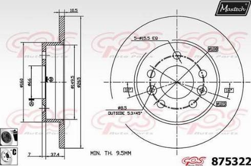 Maxtech 875322.6060 - Гальмівний диск avtolavka.club