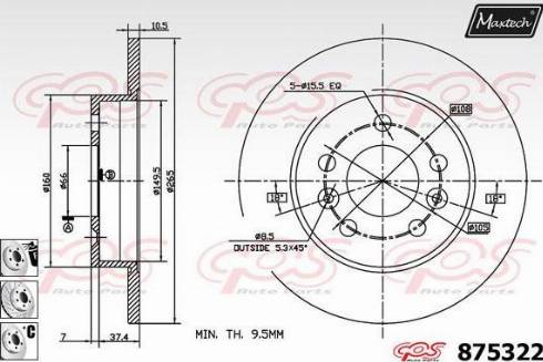 Maxtech 875322.6880 - Гальмівний диск avtolavka.club