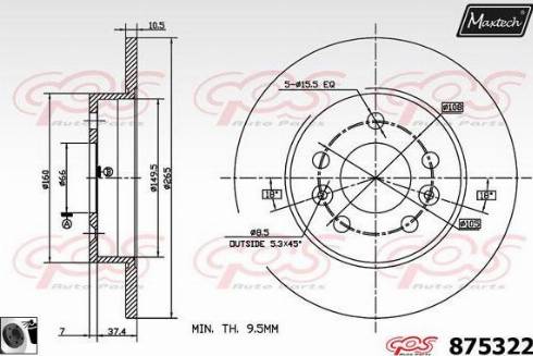 Maxtech 875322.0060 - Гальмівний диск avtolavka.club