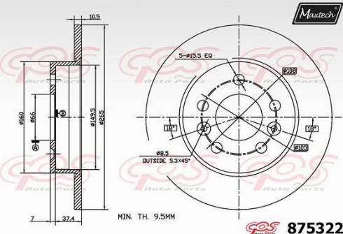 Maxtech 875322.0000 - Гальмівний диск avtolavka.club