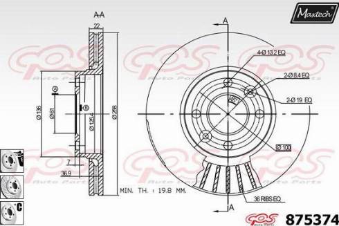 Maxtech 875374.6980 - Гальмівний диск avtolavka.club