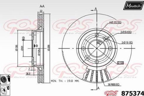 Maxtech 875374.6060 - Гальмівний диск avtolavka.club