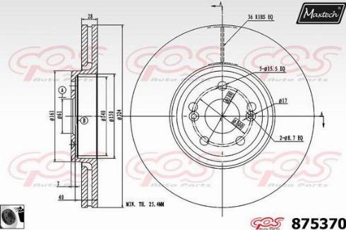 Maxtech 875370.0060 - Гальмівний диск avtolavka.club