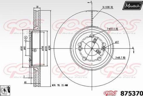 Maxtech 875370.0080 - Гальмівний диск avtolavka.club