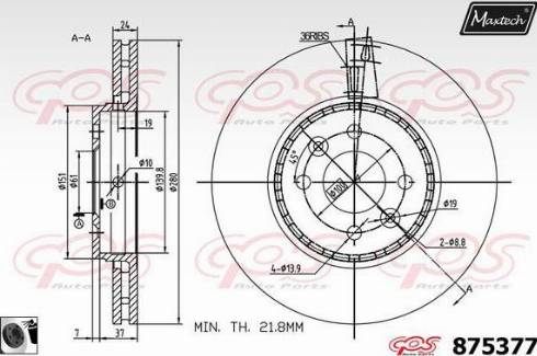 Maxtech 875377.0060 - Гальмівний диск avtolavka.club