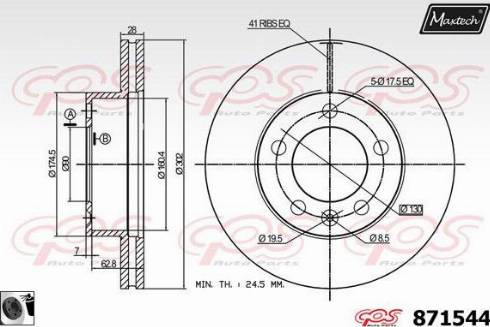 Maxtech 871544.0060 - Гальмівний диск avtolavka.club