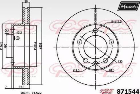 Maxtech 871544.6060 - Гальмівний диск avtolavka.club