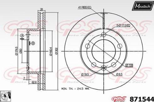 Maxtech 871544.0080 - Гальмівний диск avtolavka.club