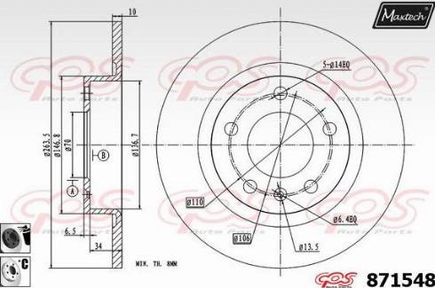 Maxtech 871548.6060 - Гальмівний диск avtolavka.club