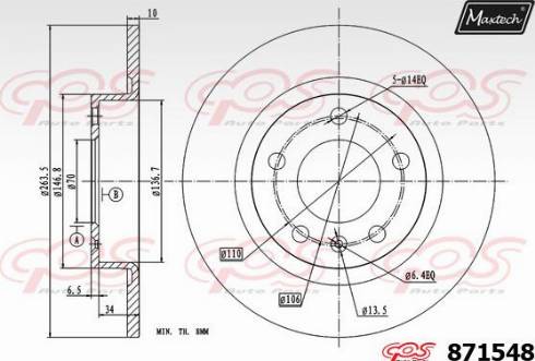 Maxtech 871548.0000 - Гальмівний диск avtolavka.club