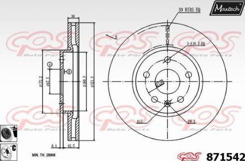 Maxtech 871542.6060 - Гальмівний диск avtolavka.club