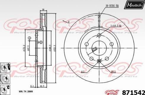 Maxtech 871542.6880 - Гальмівний диск avtolavka.club