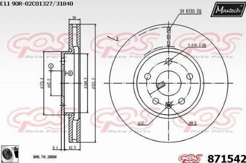 Maxtech 871542.0060 - Гальмівний диск avtolavka.club